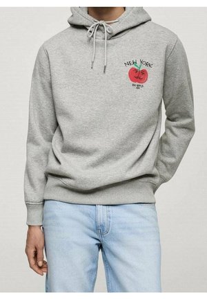 Sweat à capuche - mottled light grey