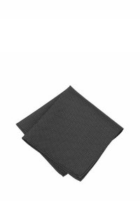 Black fabric square with a subtle white polka dot pattern. The material appears smooth with clean edges, folded and layered.