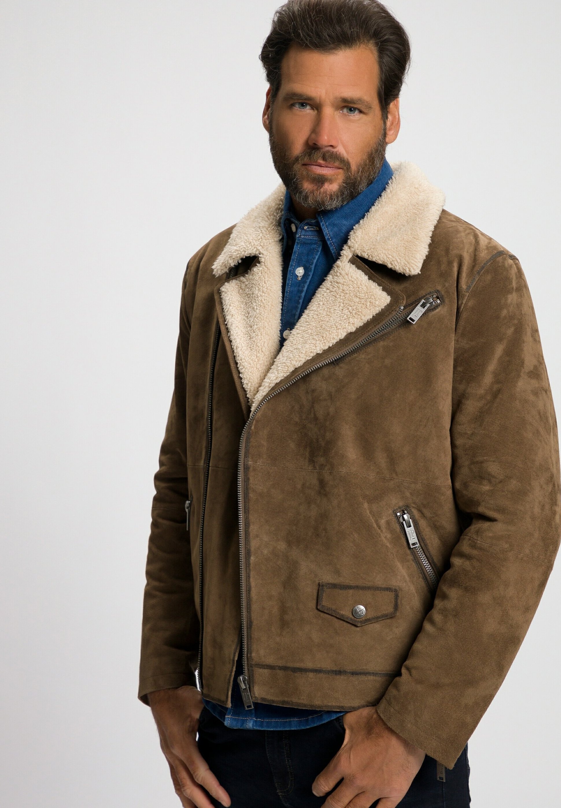 Blazer en cuir véritable marron clair Brandon pour homme – Angel Jackets