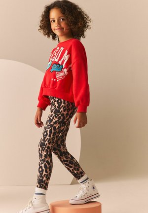 VARSITY AND ANIMAL PRINTED SET  - Legíny - kalhoty  - red