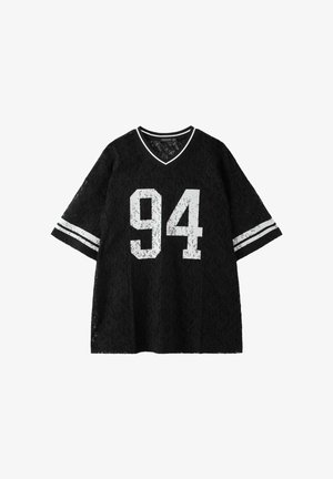 Stradivarius, NUMBER LACE T-SHIRT - Blouse - black