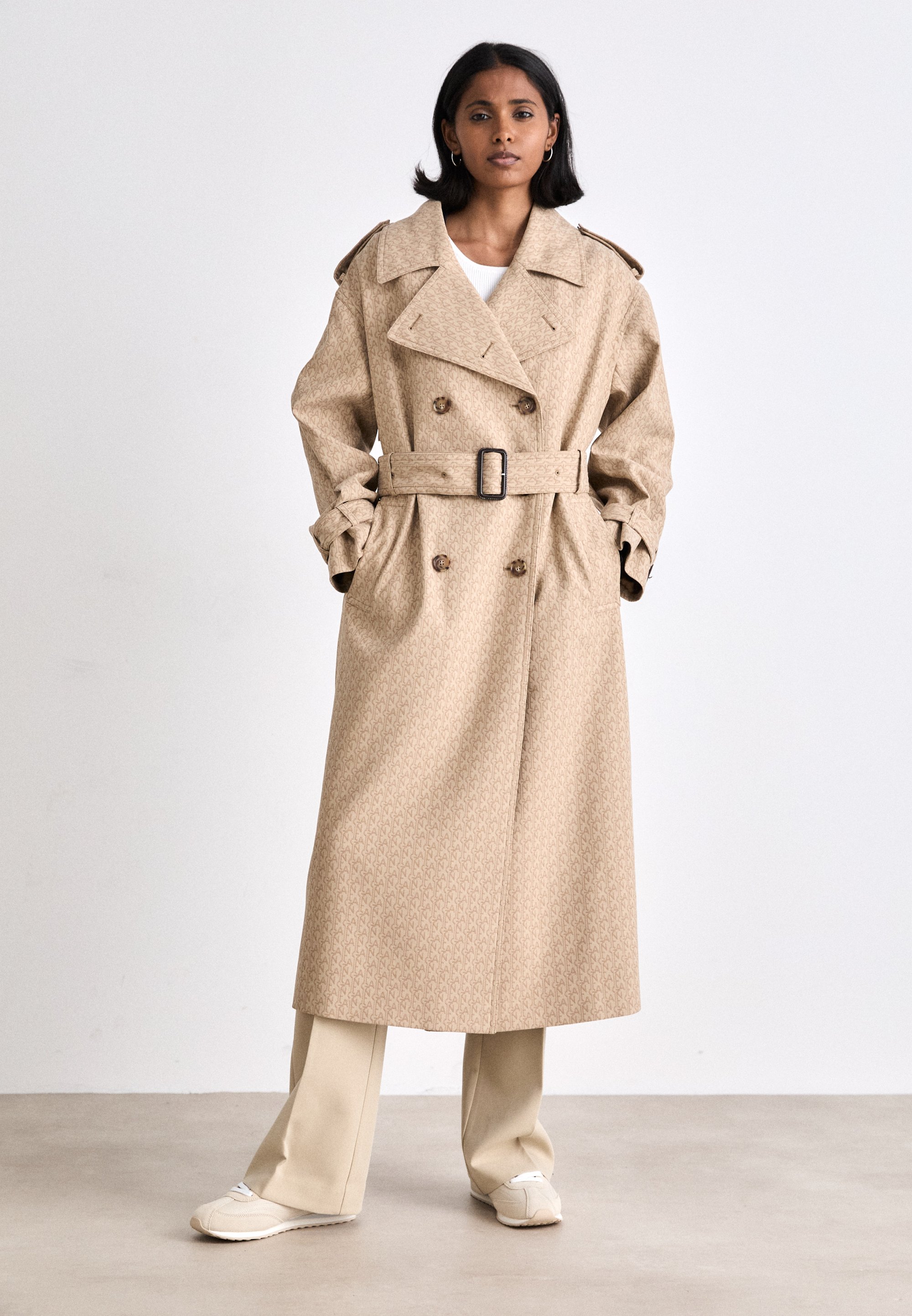 RANDEBOO RB わずらわし monogram trench coat Khaki 