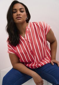 Kaffe Curve KCSIDA - Bluse - cayenne chalk stripe
