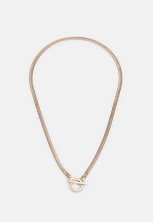 CHAIN NECKLACE WITH RING AND ETCHED LOGO - Necklace - rosegold-coloured