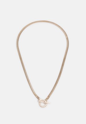 CHAIN NECKLACE WITH RING AND ETCHED LOGO - Kaelakee - rosegold-coloured