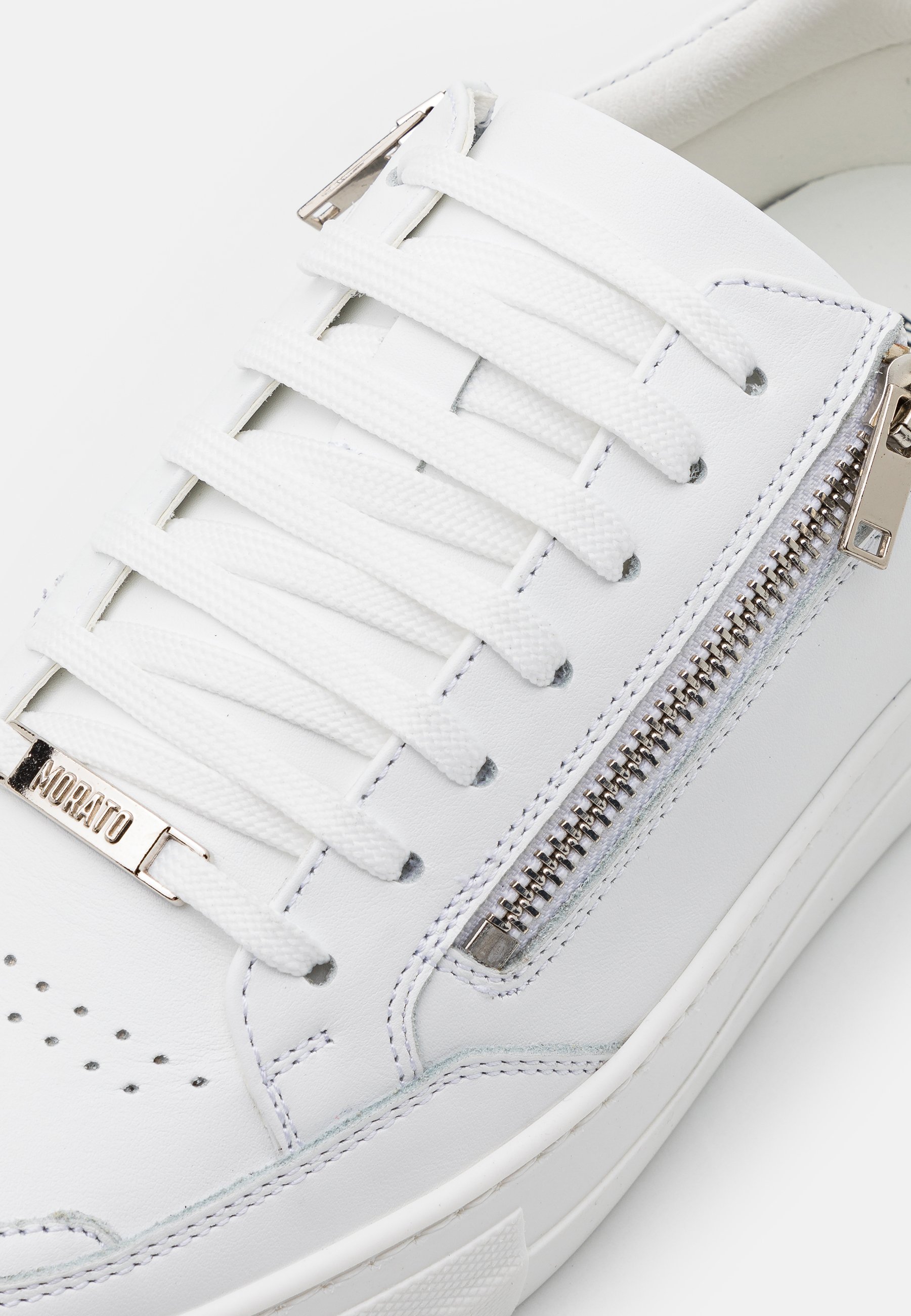 Baskets Antony Morato | Baskets Basses « Zipper » 100% Veau Nappa Avec  Fermeture Éclair Blanc Homme ~ Moi Ultime
