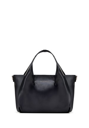 Černá texturovaná kožená kabelka s dvojitými uchy a logem "Wittchen" na přední straně, strukturovaný obdélníkový tvar a kovové doplňky.