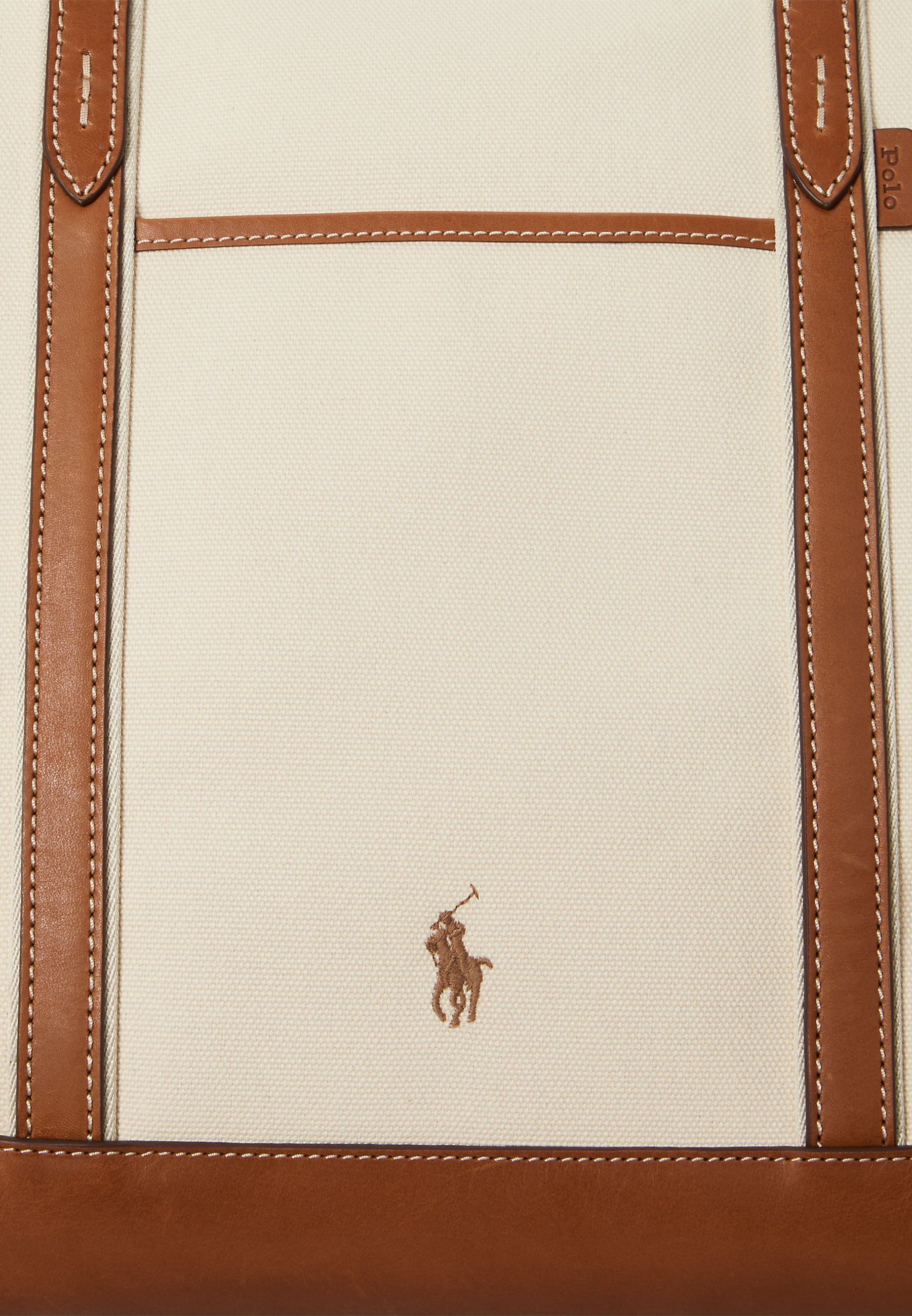 【POLO RALPH LAUREN】Leather-Trim Canvas Large Shopper Tote Polo Ralph Lauren Leather Trim Canvas Large Shopper Tote