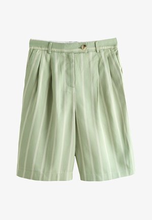Next, TALL FIT - N. PREMIUM BERMUDA SHORTS WITH LINEN . - Shorts - green ecru stripe
