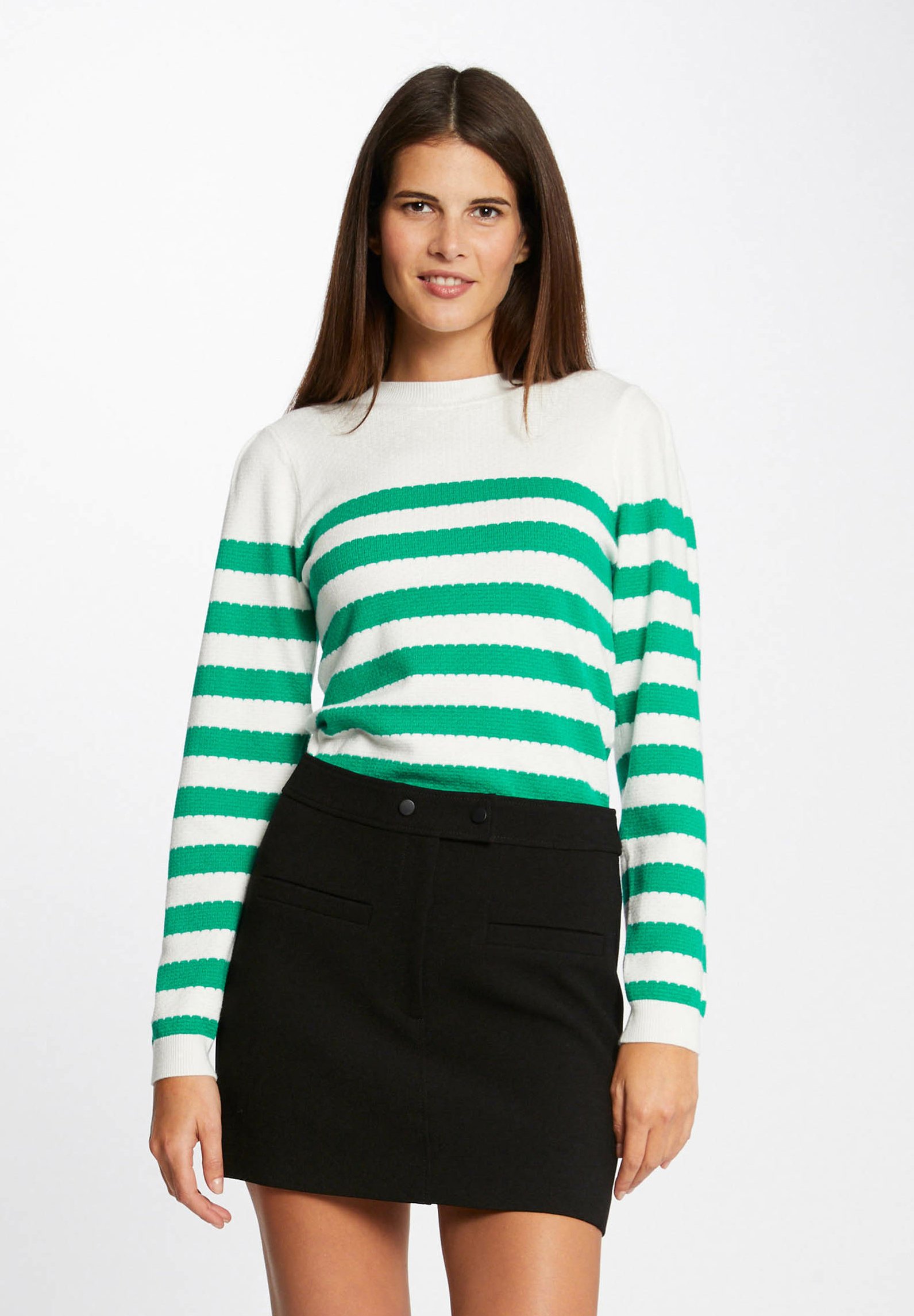 Morgan Langarmpullover Damen Mit Gerafftem Kragen – Regular Fit Aus Weichem Feinstrick