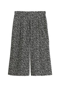 New Look Curves CURVES SPOT PRINT CROP - Trousers - black pattern
