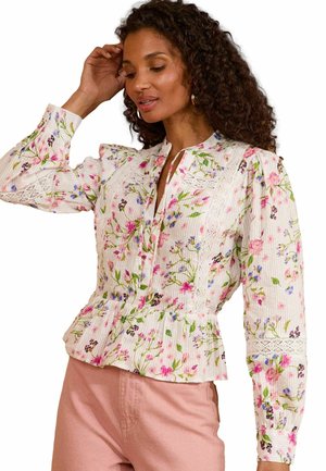 REGULAR FIT - DOBBY PEPLUM - Palaidinė - pink white floral