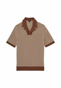 Reiss REGULAR FIT - Bluză polo - tobacco brown off white