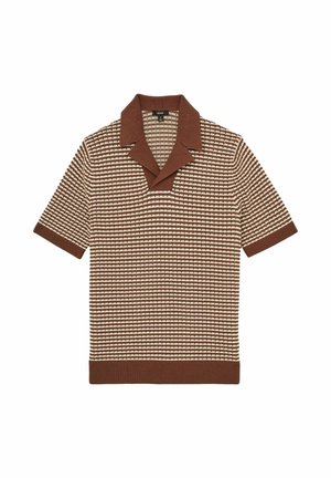 Reiss REGULAR FIT - Polo shirt - tobacco brown off white