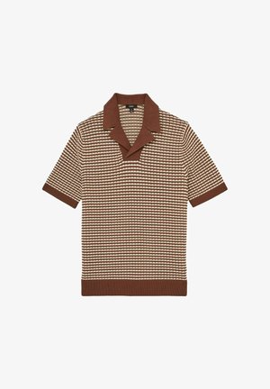 Reiss REGULAR FIT - Polokošeľa - tobacco brown off white