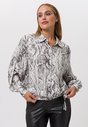 Button-down blouse - ecru grey anthra