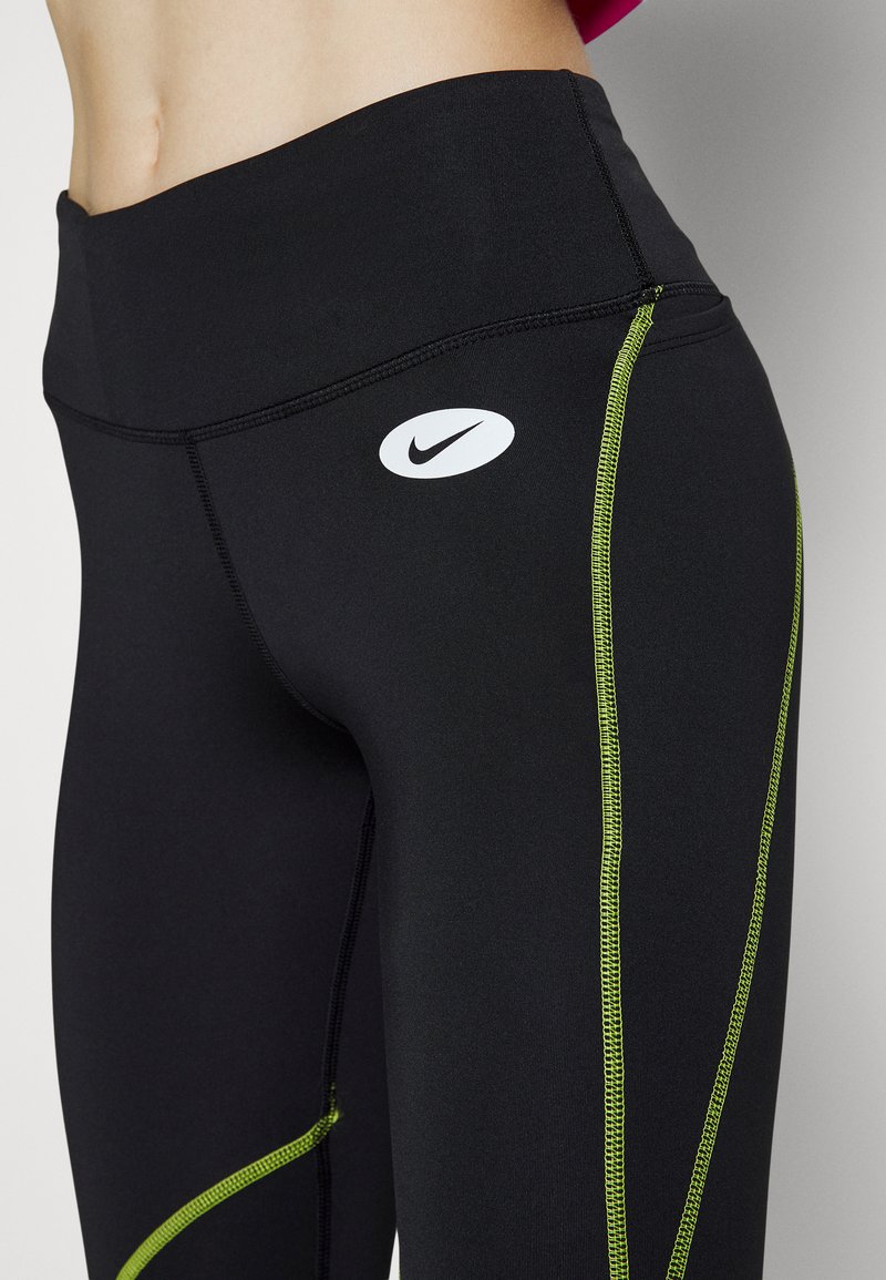 Damen Sportbekleidung | Nike Performance Tights black/atomic green/white/schwarz - YW06543 Damen Sportbekleidung | Nike Performance Tights black/atomic green/white/schwarz - YW06543
