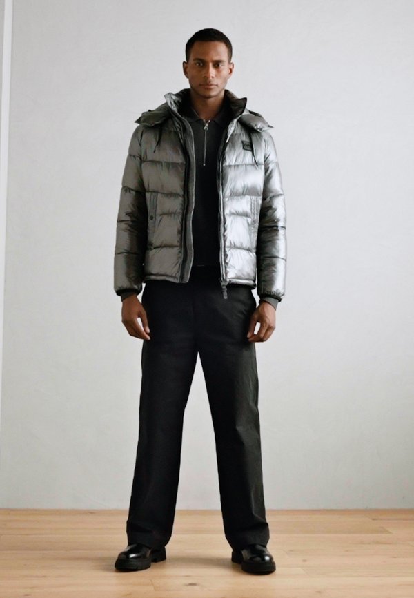 REGULAR FIT WITH METAL LOGO ON RUBBER PATCH - Winter jacket - anthracite3