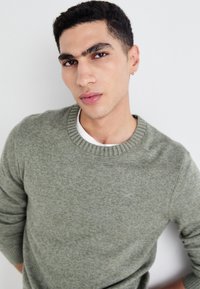 Hollister Co. Jersey Crew Sweater - Pulóver - mulled basil/dried sage