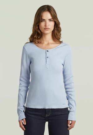 G-STAR, SLIM HENLEY LONG SLEEVE T-SHIRT - T-shirt à manches longues - lt wave