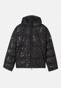 MOUNTAIN HOODED JACKET LOGO REPEAT - Vinterjakker - black