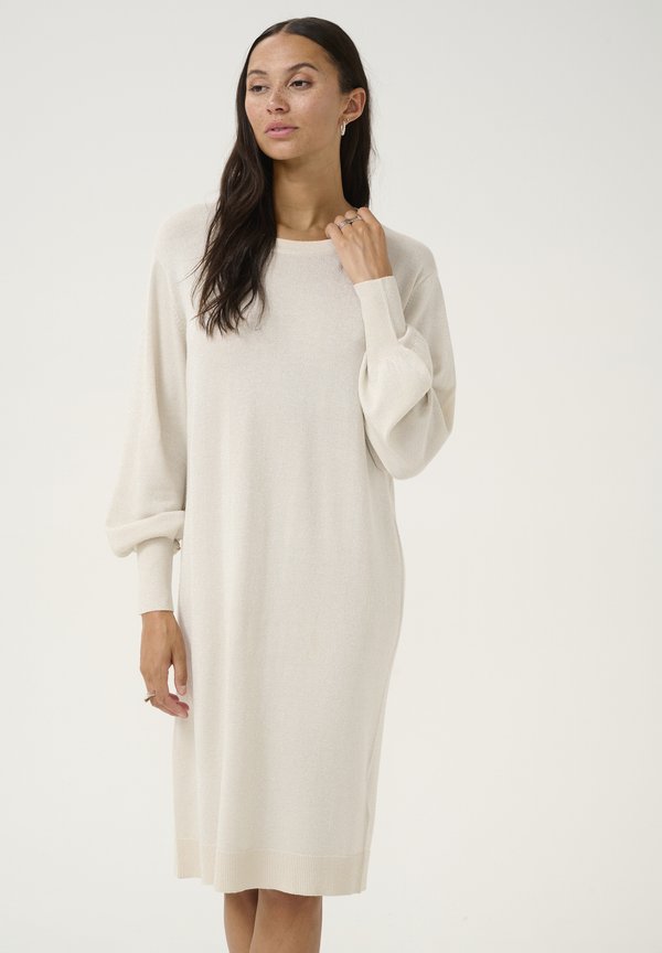 AREGINA - Strickkleid - sanddollar metalic yarn