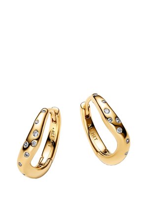 Pandora, BOUCLES D'OREILLES CRÉOLES SERTIES DE PIERRES AUX FORMES ORGANIQUES - Orecchini - jaune