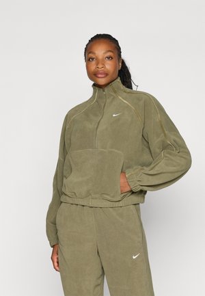 ONE - Felpa in pile - medium olive/white
