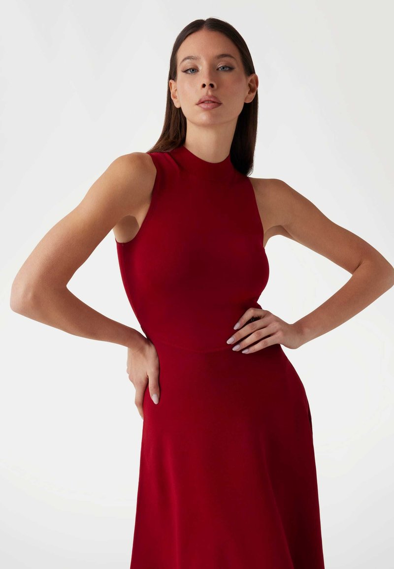 open lace back dress T2348 Black & Red Brogue Mary Jane Black/Red