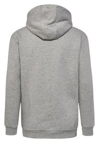 Grå huvtröja med en mjuk textur, med en centrerad söm bak, långa ärmar samt ribbade manschetter och nederkant.