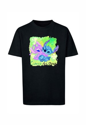 LILO AND STITCH - ST PATRICK'S DAY CLOVER  - Trükipildiga T-särk - black