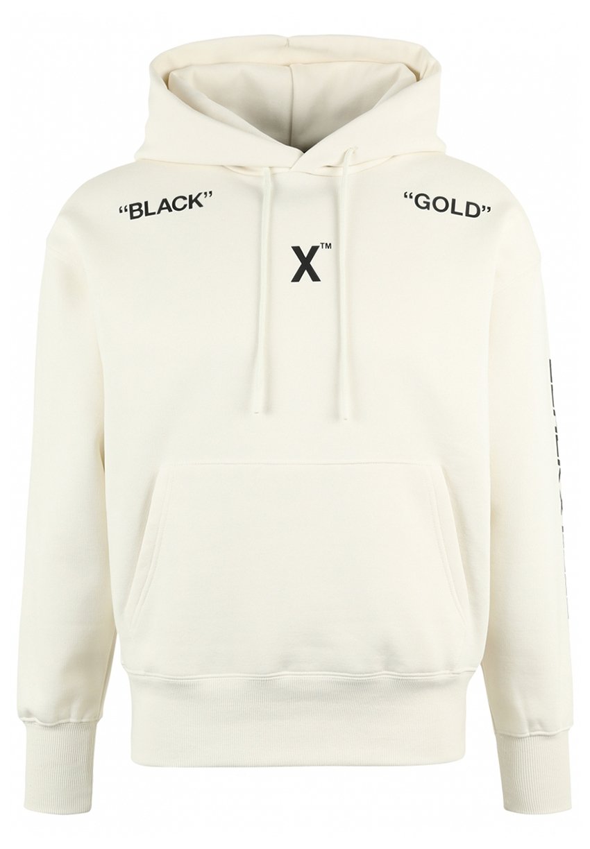 black and gold off white hoodie