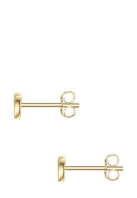 Zlate uhane s kristalno zasnovo in zatisnim zapiranjem. Preprost, minimalističen oblik s polirano površino.