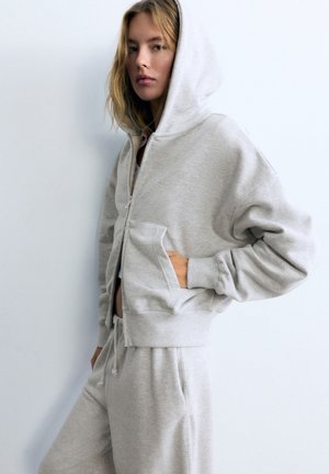 PULL&BEAR, ZIP-UP - HOODIE - Sweat zippé - light grey