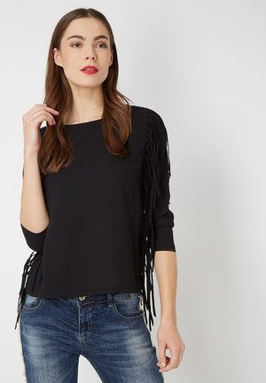 CON FLECOS EN LOS HOMBROS - Blusa - black
