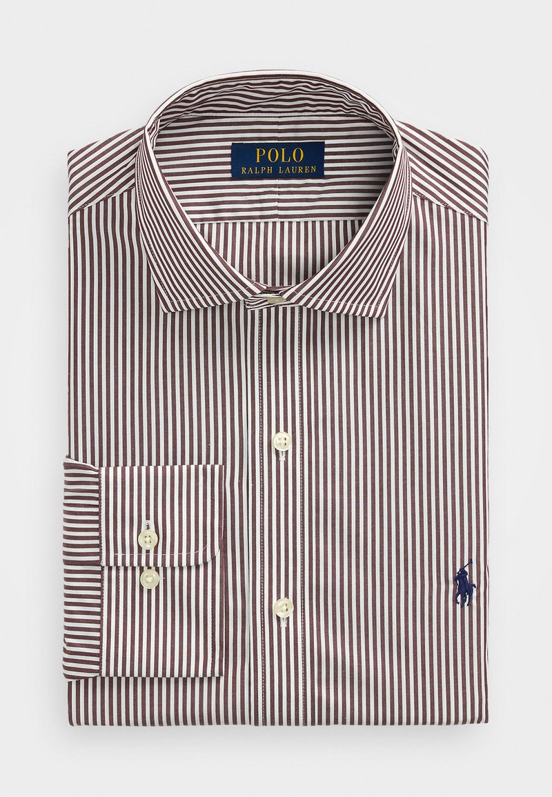 Polo Ralph Lauren CUSTOM FIT STRIPED POPLIN SHIRT - Επίσημο πουκάμισο - brown/white