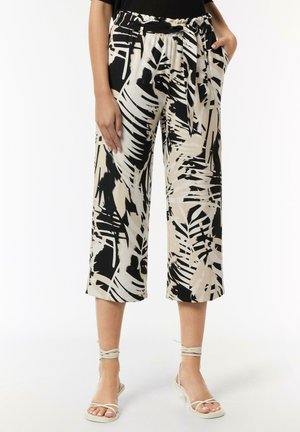 comma CULOTTE MIT MUSTER - Pantaloni - schwarz