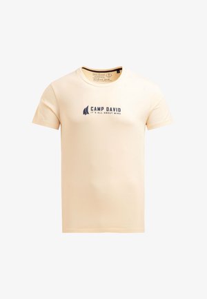 Camp David, MIT LABEL PRINT - T-Shirt print - ecru