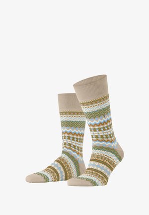 Burlington, FAIR ISLE SOCKEN - Calcetines - cafe latte