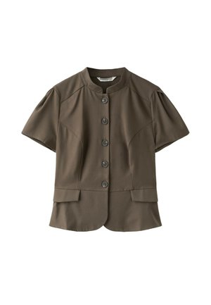 Stradivarius, FITTED SHORT SLEEVE SHIRT - Chemisier - light brown