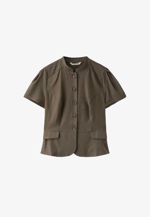 Stradivarius, FITTED SHORT SLEEVE SHIRT - Chemisier - light brown