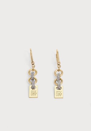 DKNY, LOGO PAVE LINK LINEAR TWO - Oorbellen - silver-coloured/gold-coloured