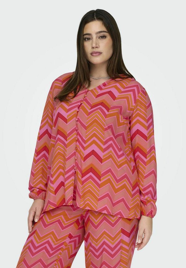 NORMAL GESCHNITTEN V-AUSSCHNITT ELASTISCHE BÜNDCHEN - Hemdbluse