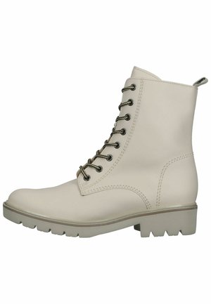 Enkellaarsjes met plateauzool - off-white