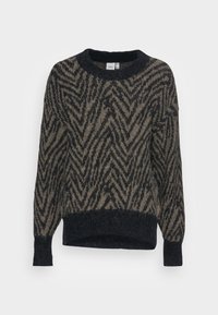 ICHI Stickad tröja - black