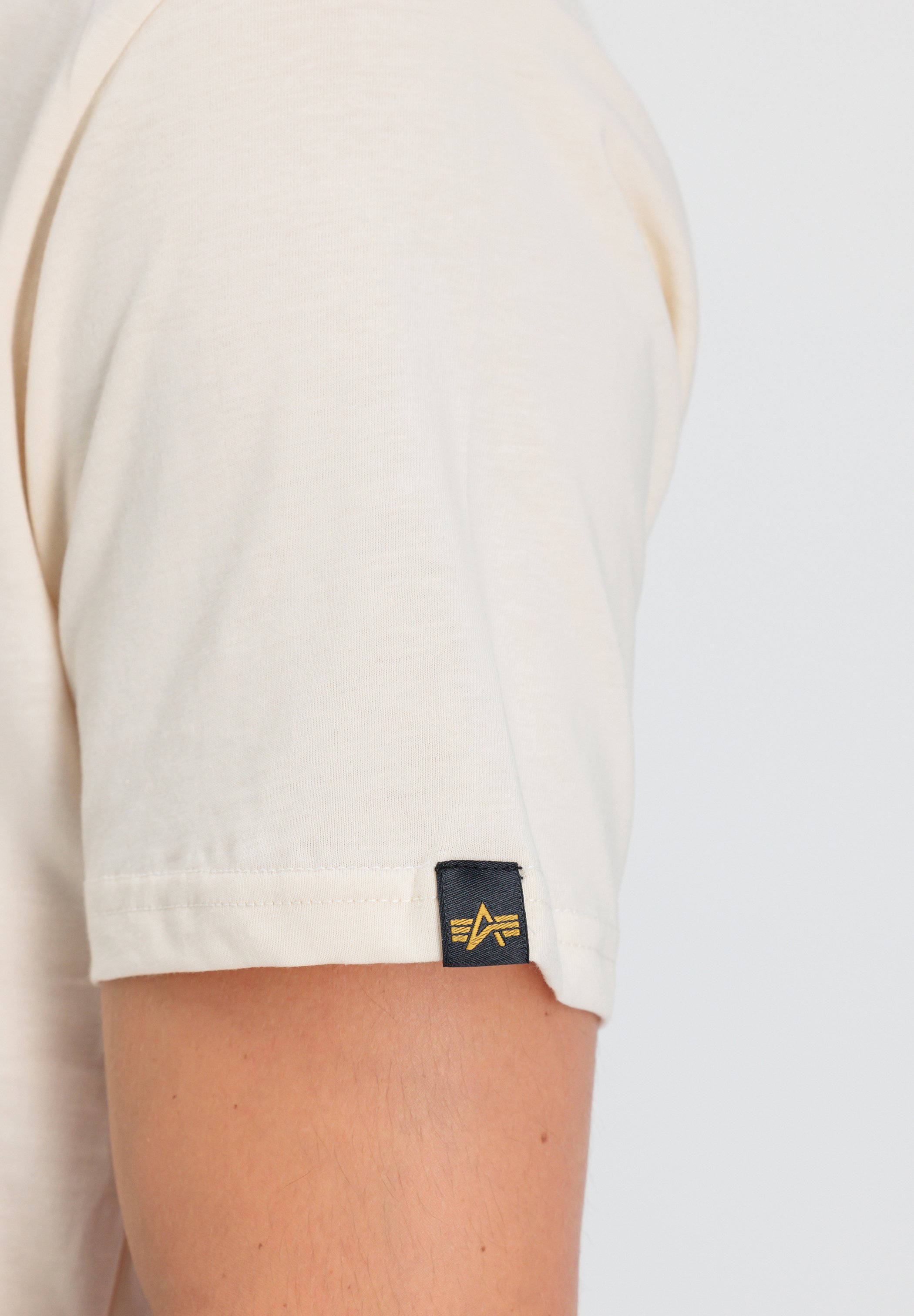 Alpha Industries BACK - T-Shirt print - jet stream white