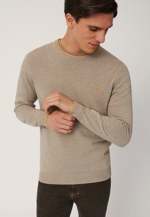 Harmont & Blaine GIROCOLLO CON LOGO - Maglione - marrone chiaro screziato