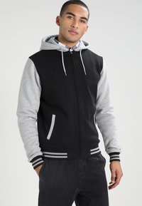 Urban Classics - 2-TONE ZIP HOODY - Mikina na zip - black/grey Miniatura obrázku 1