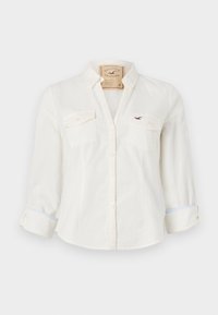 TREND DROP HERITAGE WOVEN COLLAR - Blusa com botões - white