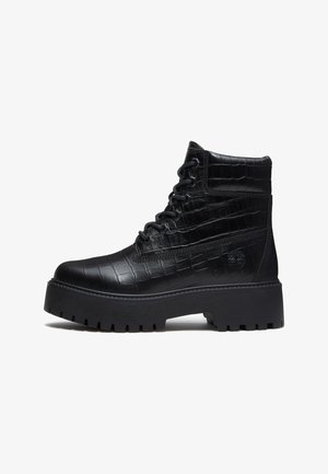 Timberland, STONE STREET LACE UP - Bottes à lacets - black full grain